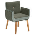 ARMLEHNSTUHL , Stoffauswahl, inklusive Armlehnen , Webstoff, Mikrofaser  - Eichefarben/Grün, Design, Holz/Textil (67/86/67cm) - Linea Natura