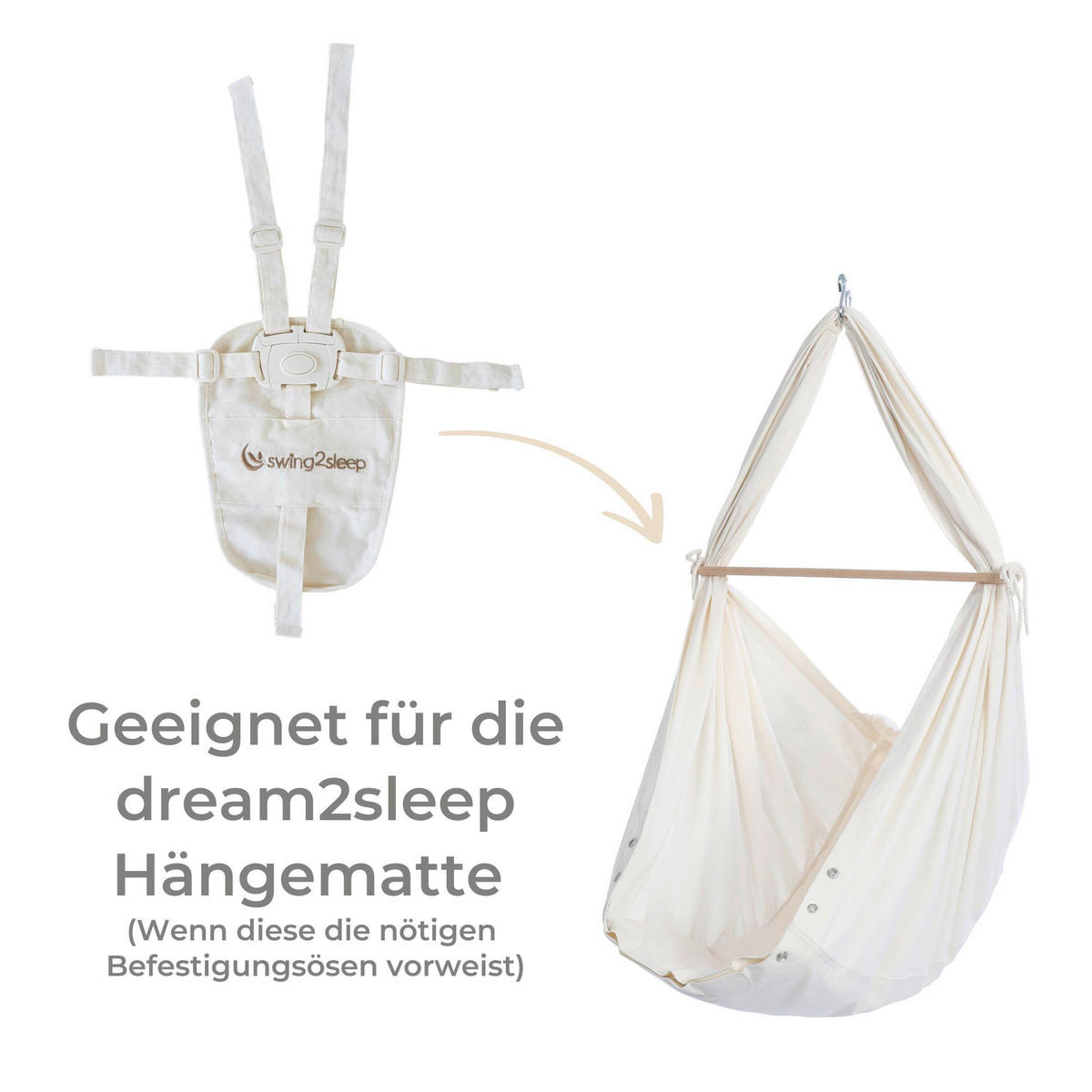 FEDERWIEGENZUBEHÖR   - Beige, Basics, Textil (16/22/0,5cm) - swing2sleep