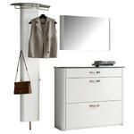 GARDEROBE 3-teilig  in 200/192/34 cm  - Alufarben/Weiß, Design, Glas/Holzwerkstoff (200/192/34cm) - Moderano