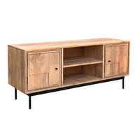 LOWBOARD  130/56/40 cm   - Schwarz/Naturfarben, Design, Holz/Metall (130/56/40cm) - MID.YOU