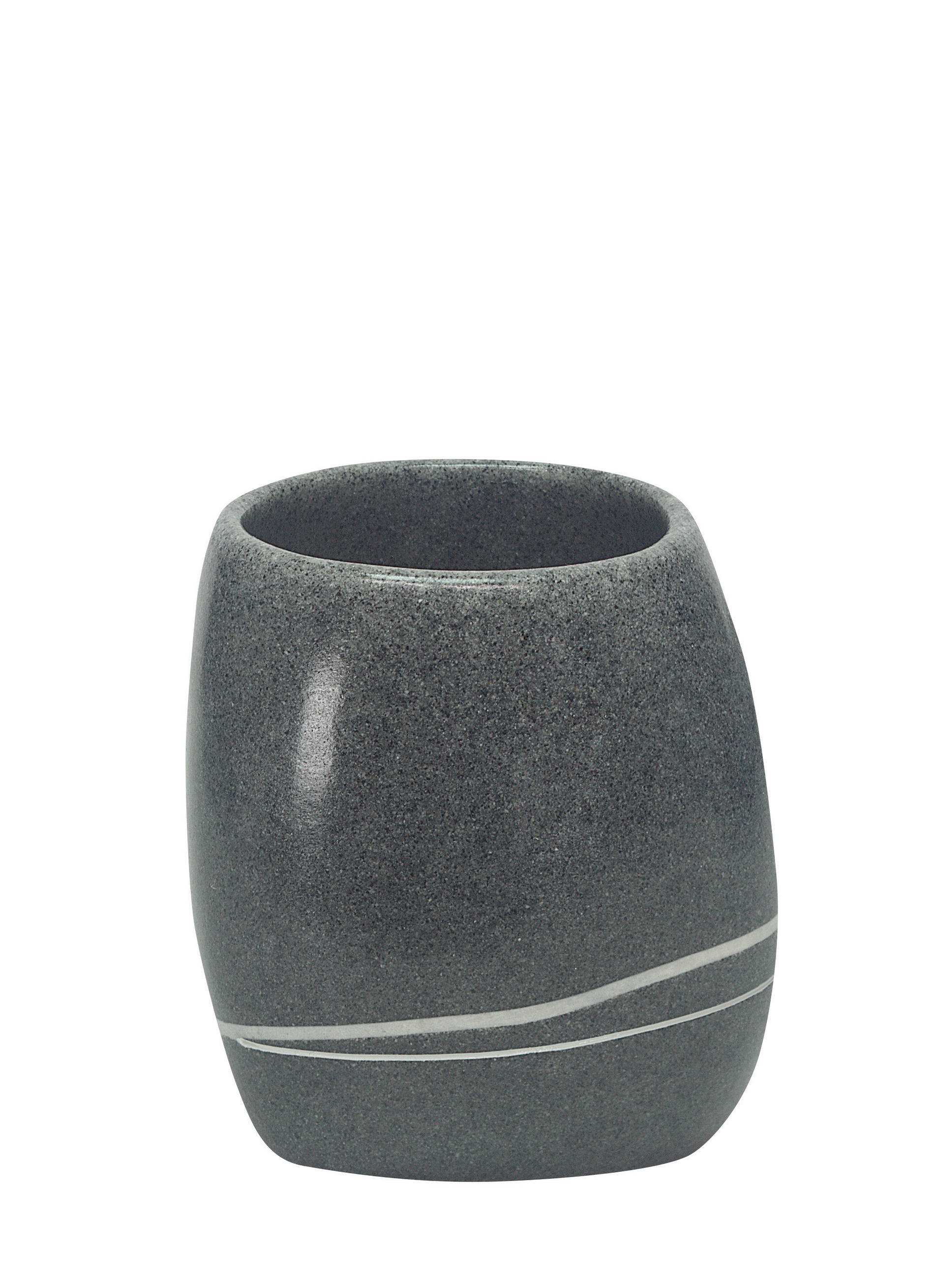 ZAHNPUTZBECHER Stones  - Dunkelgrau, Basics, Kunststoff (8,5/9,5cm) - Kleine Wolke