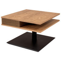 COUCHTISCH in Holz, Metall, Holzwerkstoff 70/70/49-67 cm  - Wildeiche/Schwarz, Design, Holz/Holzwerkstoff (70/70/49-67cm) - Novel