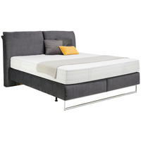 BOXSPRINGBETT 180/200 cm  in Taupe  - Taupe/Chromfarben, Design, Textil (180/200cm) - Joop!