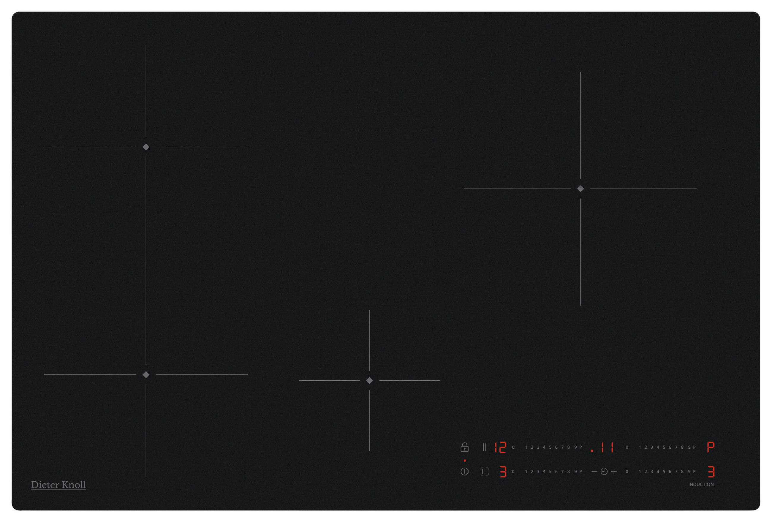 INDUKTIONSKOCHFELD DKEI8470IM  - Schwarz, Basics, Glas/Metall (77,7/4,9/51cm) - Dieter Knoll