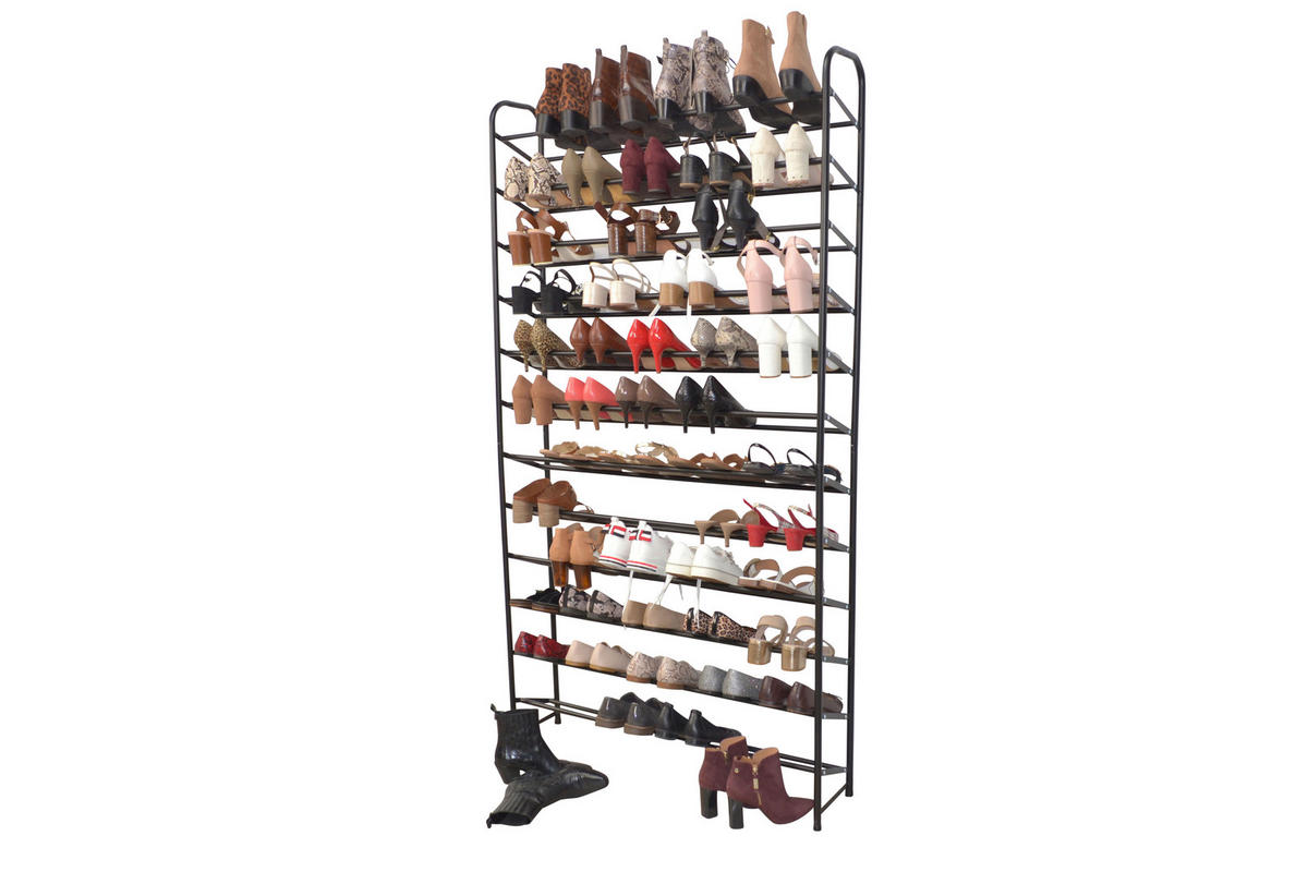 SCHUHREGAL Schwarz  - Schwarz, Design, Metall (100/187/23cm) - MID.YOU