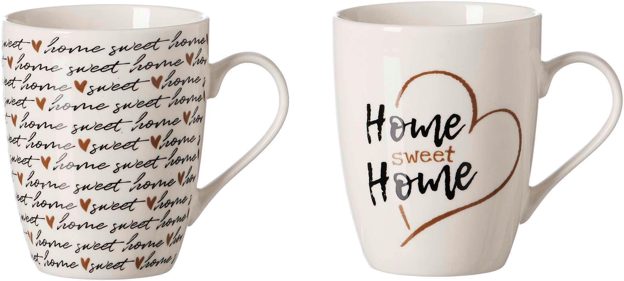 HRNČEK NA KÁVU porcelán keramika  - čierna/zlatá, Basics, keramika (11,5/8,5/10,5cm) - Ritzenhoff Breker