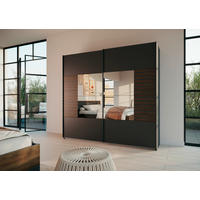 SCHWEBETÜRENSCHRANK 226/210/62 cm 2-türig Dunkelgrau, Eiche dunkel  - Eiche dunkel/Dunkelgrau, MODERN, Holzwerkstoff/Metall (226/210/62cm) - Rauch Möbel