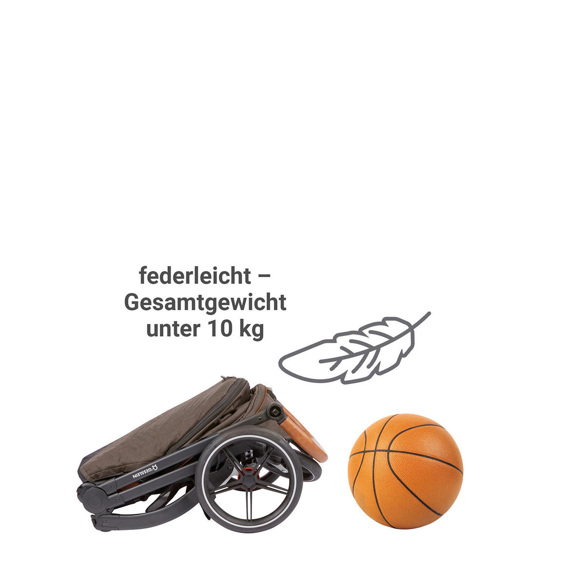 KOMBIKINDERWAGEN FX4 Style Set  - Dunkelbraun/Schwarz, Basics, Textil/Metall (57/129/100cm) - Gesslein