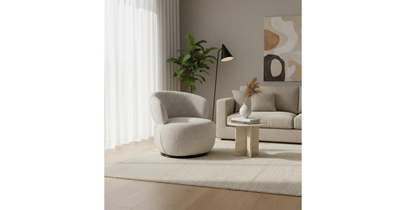 SESSEL in Bouclé Schwarz, Beige  - Beige/Schwarz, Design, Textil/Metall (73,5/72,5/71,5cm) - Xora