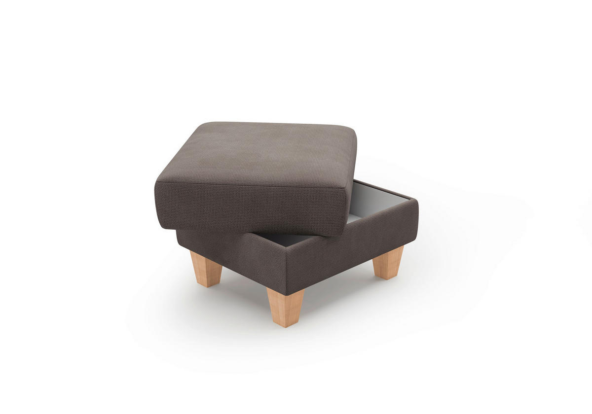HOCKER in Textil Dunkelbraun  - Eichefarben/Dunkelbraun, KONVENTIONELL, Holz/Textil (58/48/58cm) - Sit & More