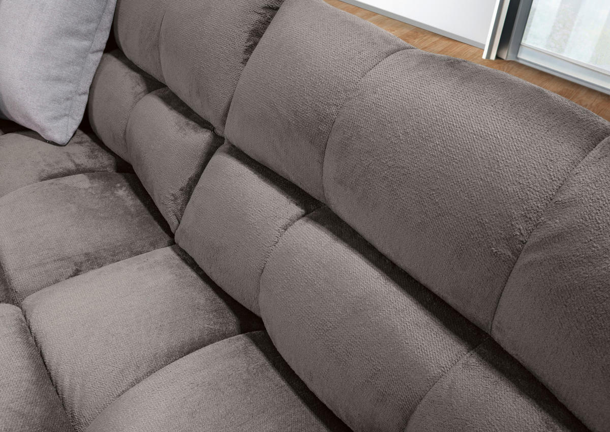 ECKSOFA Grau Flachgewebe  - Schwarz/Grau, MODERN, Kunststoff/Textil (275/235cm) - Landscape