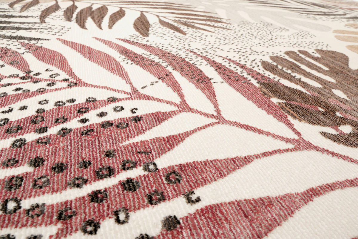 WEBTEPPICH 133/200 cm Florence Braun, Rot, Beige  - Beige/Rot, KONVENTIONELL, Textil (133/200cm) - Esprit