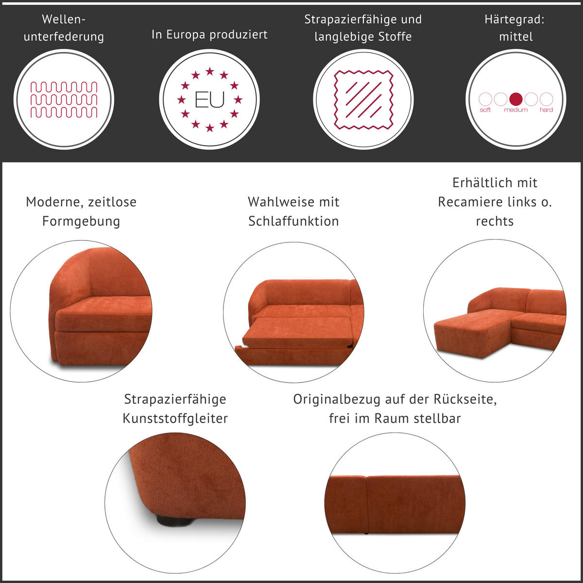 ECKSCHLAFSOFA  100 033 Grau Webstoff  - Taupe/Grau, MODERN, Kunststoff/Textil (230/148-204cm) - Livetastic