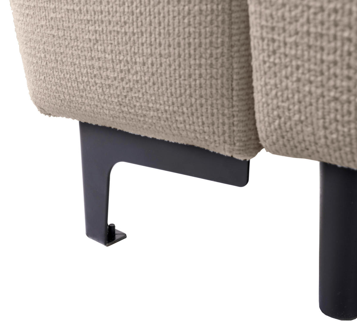 ECKSOFA Moli Beige Mikrofaser  - Beige/Schwarz, Design, Textil/Metall (236/148cm) - MID.YOU