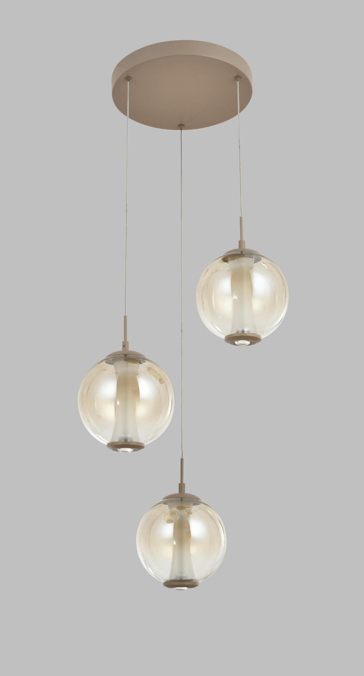 ZÁVĚSNÉ LED SVÍTIDLO,  - pískové barvy, Design, kov/sklo (44/150/44cm)