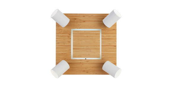 LED-STRAHLER 40/40/14 cm - Schwarz/Naturfarben, KONVENTIONELL, Naturmaterialien/Kunststoff (40/40/14cm) - Novel