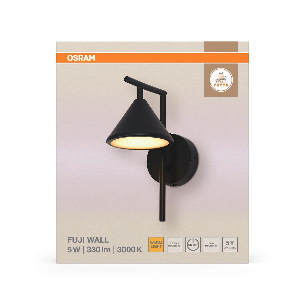 LED-WANDLEUCHTE 12/19.5/25.5 cm   - Design, Kunststoff (12/19.5/25.5cm) - Osram