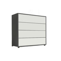 KOMMODE Mailand Typ 3, 79/73/33 cm, 4 Schublade(n)  - Anthrazit/Schwarz, MODERN, Holzwerkstoff/Kunststoff (79/73/33cm) - MID.YOU