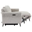ECKSOFA  in Webstoff Grau  220/156 cm  - Grau/Nickelfarben, Design, Textil/Metall (220/156cm) - Carryhome