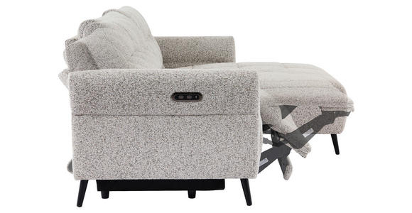 ECKSOFA  in Webstoff Grau  220/156 cm  - Grau/Nickelfarben, Design, Textil/Metall (220/156cm) - Carryhome
