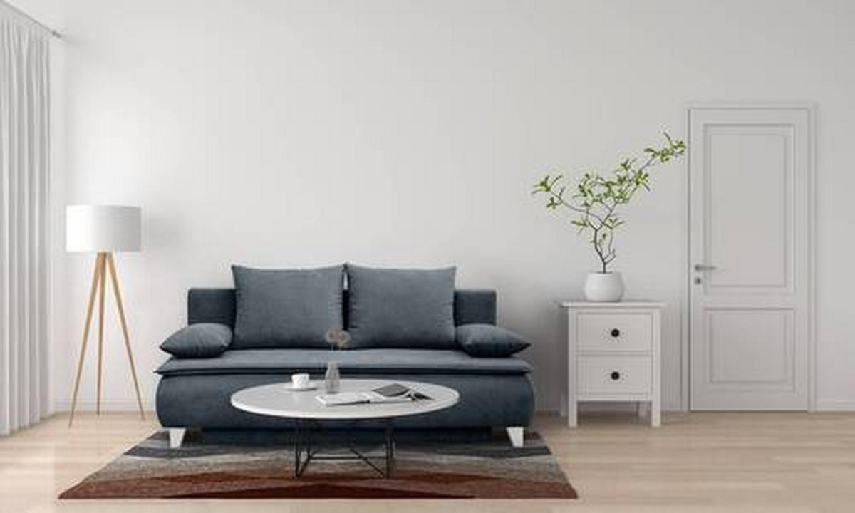 BOXSPRINGSOFA Flachgewebe Anthrazit  - Anthrazit/Silberfarben, MODERN, Holz/Textil (208/100/106cm) - MID.YOU