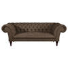 3-SITZER-SOFA in Mikrofaser Graubraun  - Graubraun/Braun, Design, Holz/Textil (232/79/97cm) - Livetastic
