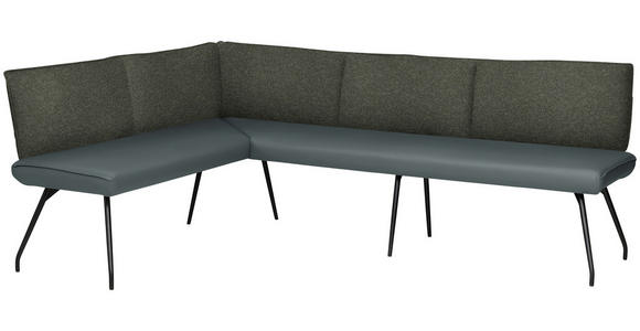 ECKBANK 165/225 cm  in Grau  - Schwarz/Grau, Design, Textil/Metall (165/225cm) - Moderano