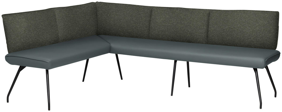 ECKBANK 165/225 cm  in Grau  - Schwarz/Grau, Design, Textil/Metall (165/225cm) - Moderano