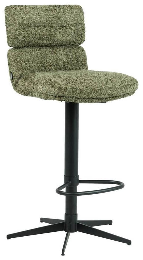 BARHOCKER Metall, Textil Grün, Schwarz  - Schwarz/Grün, Design, Textil/Metall (42/99-117/50cm) - Dieter Knoll