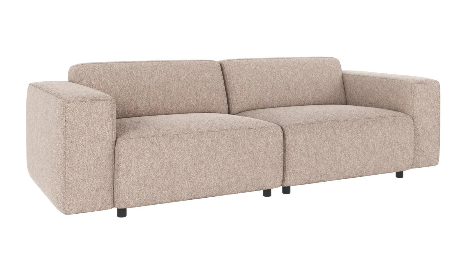 3-SITS SOFFA i beige  - beige/svart, Klassisk, metall/trä (236/70/98cm) - Rowico