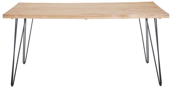 ESSTISCH in Holz 140/90/75 cm  - Eichefarben/Schwarz, Design, Holz/Metall (140/90/75cm) - Landscape