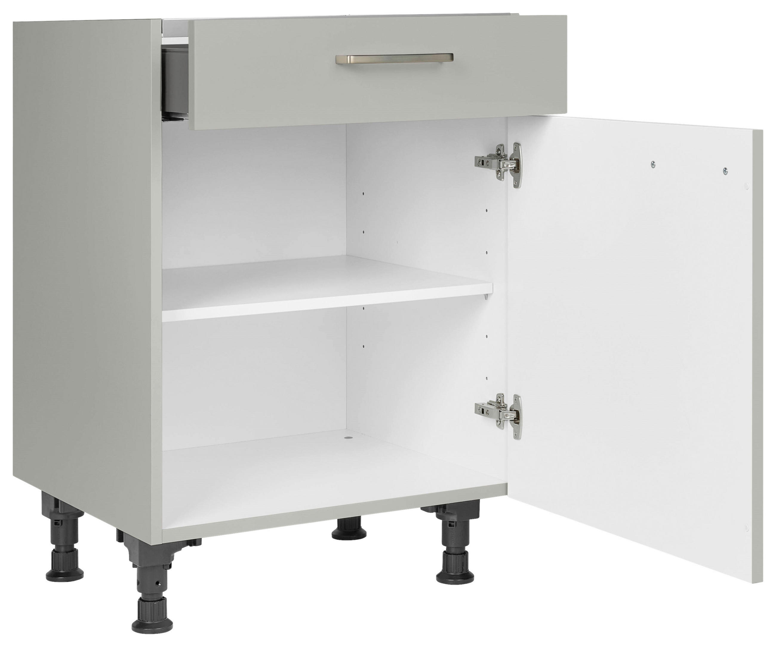 KOCHFELDUMBAUSCHRANK 60/87/56 cm in Grau - Edelstahlfarben/Grau, MODERN, Holzwerkstoff/Metall (60/87/56cm) - Nobilia