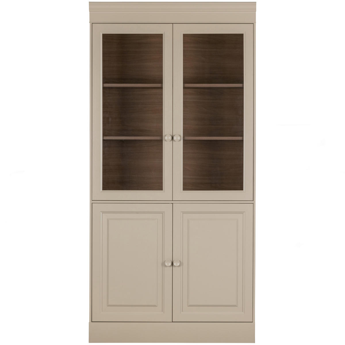 VITRINE  in massiv Kiefer Grau  - Grau, Design, Holz (105/215/40cm) - Livetastic