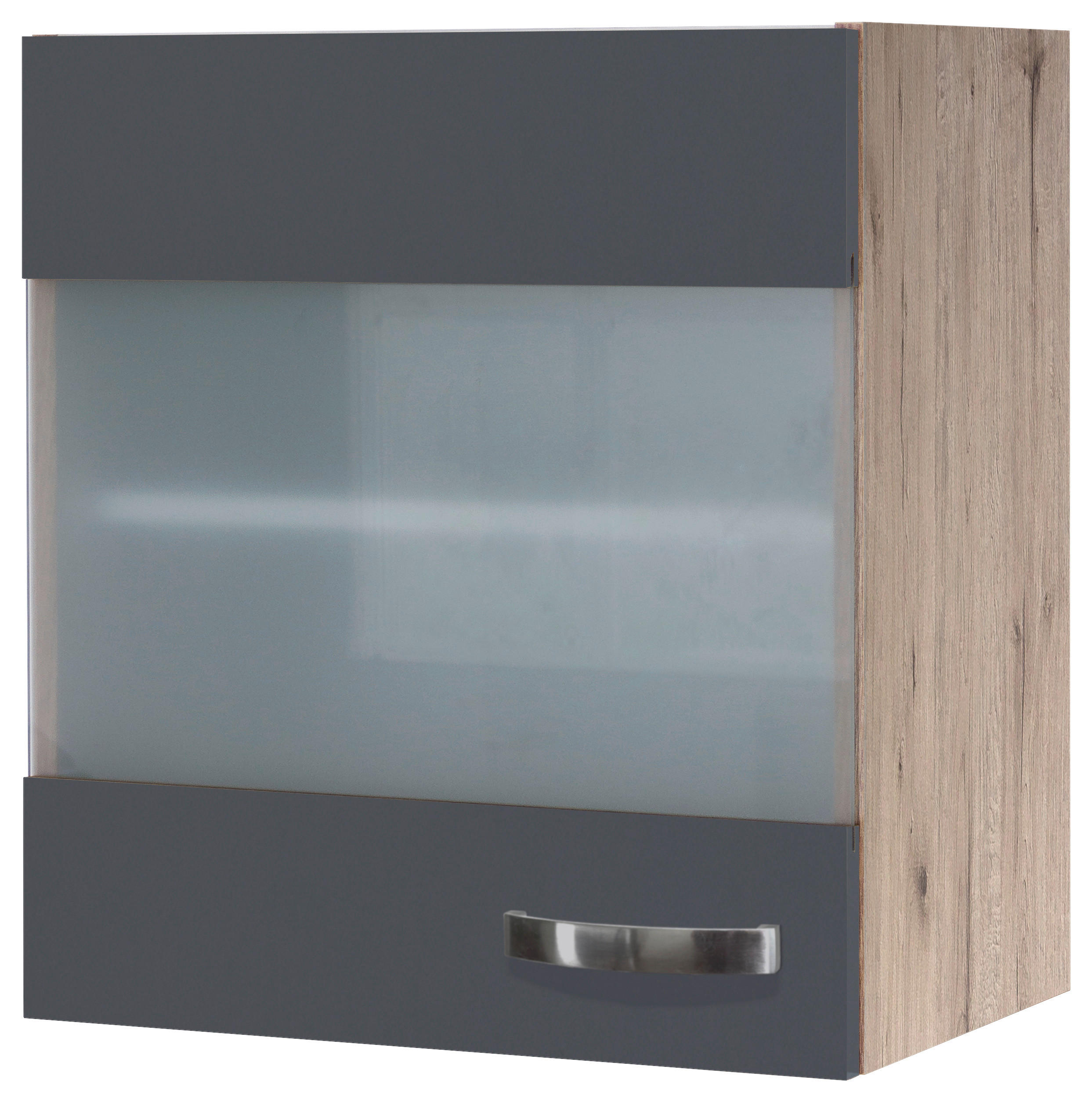 KÜCHENOBERSCHRANK 50/54/32 cm  in Dunkelgrau, Eiche San Remo  - Edelstahlfarben/Dunkelgrau, MODERN, Holzwerkstoff/Metall (50/54/32cm) - FlexWell