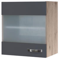 KÜCHENOBERSCHRANK 50/54/32 cm  in Dunkelgrau, Eiche San Remo  - Edelstahlfarben/Dunkelgrau, MODERN, Holzwerkstoff/Metall (50/54/32cm) - FlexWell