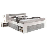 POSTELJNA GARNITURA  180 cm  x  200 cm , siva, bela  - siva/bela, Moderno (180/200cm) - MID.YOU