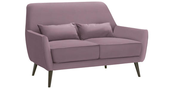 2-SITZER-SOFA in Mikrofaser Altrosa - Schwarz/Altrosa, Trend, Holz/Textil (135/86/80cm) - Carryhome