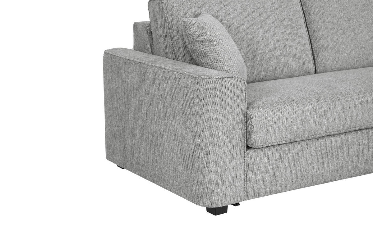 SCHLAFSOFA in Textil Hellgrau  - Hellgrau/Schwarz, Design, Kunststoff/Textil (205/83/100cm) - Livetastic