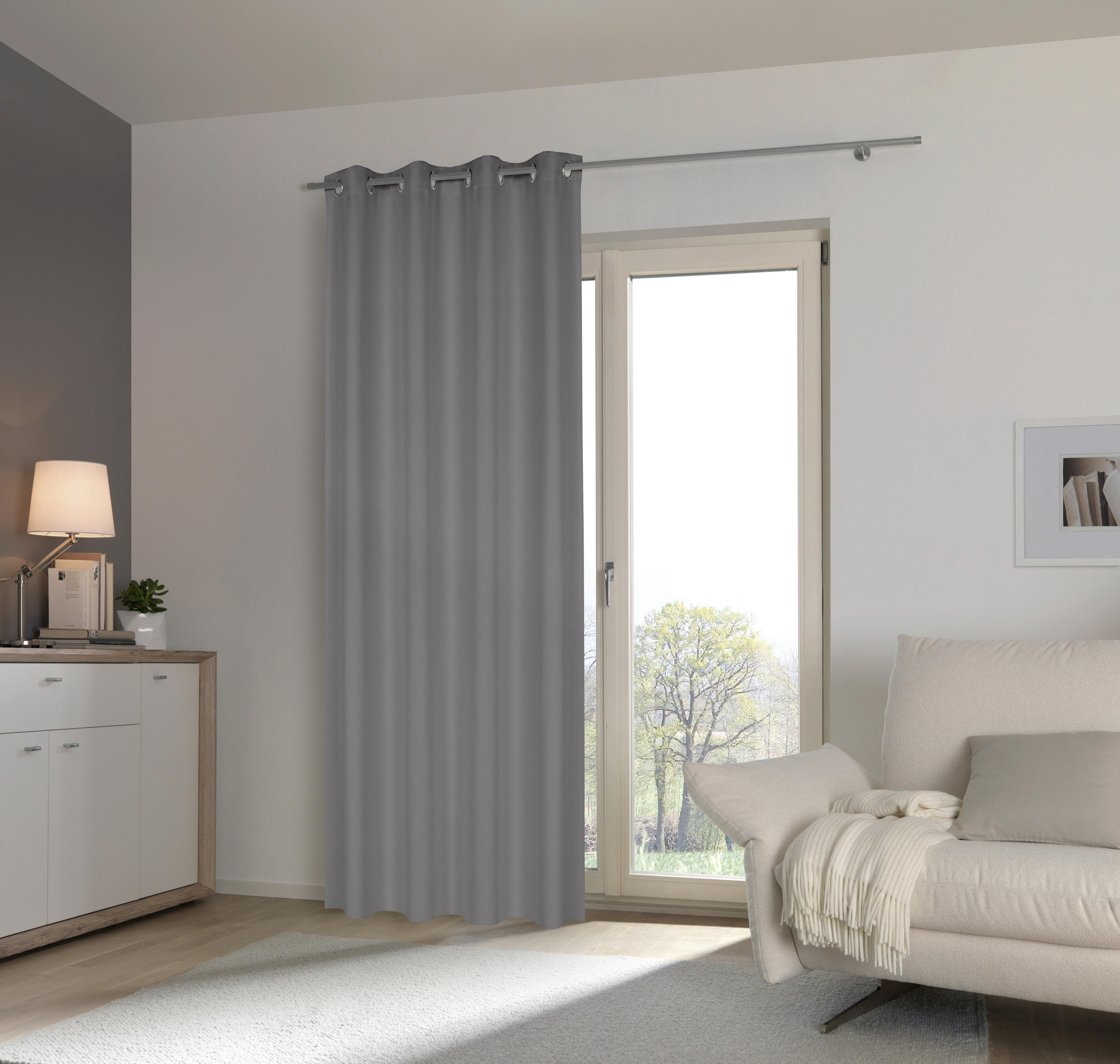 ZATEMŇOVACÍ ZÁVES, zatemnenie, 140/245 cm - sivá, Basics, textil (140/245cm) - Esposa