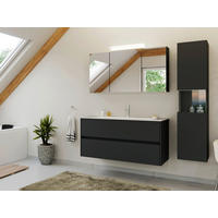 BADEZIMMER 3-teilig  in 120 cm  - Graphitfarben/Weiß, Basics, Holzwerkstoff/Stein (120cm) - MID.YOU