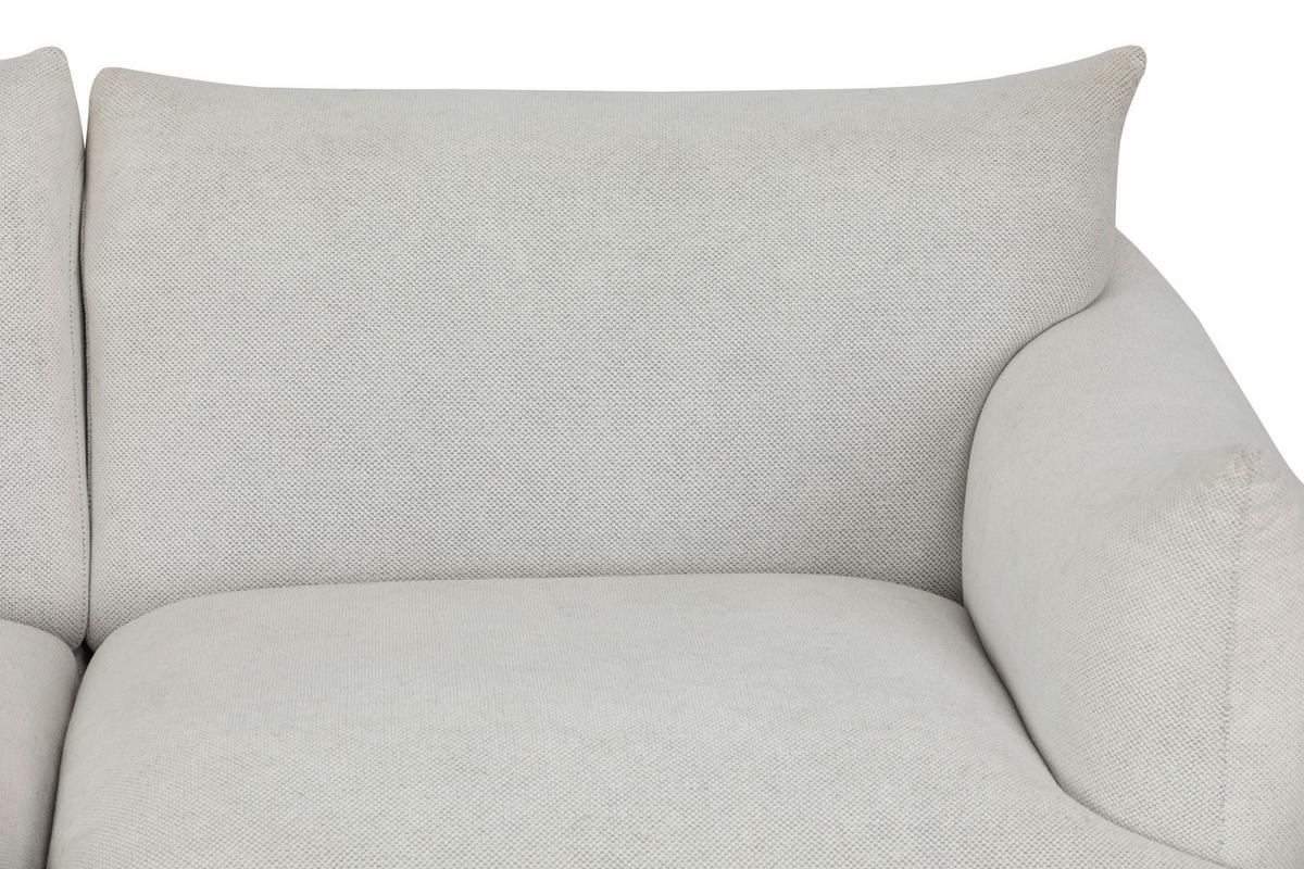 SOFA Mikrofaser Creme  - Creme/Schwarz, Trend, Textil/Metall (185/77/83cm) - P & B