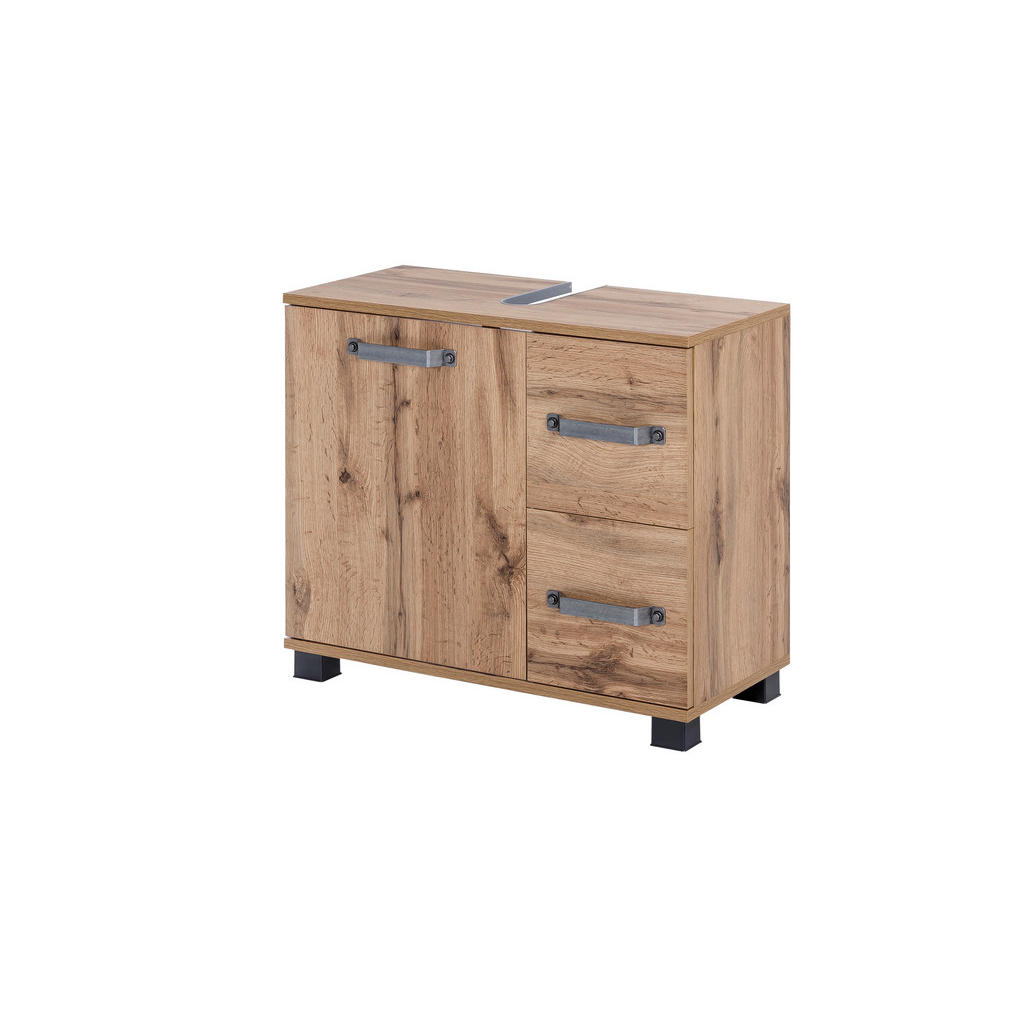 Waschbeckenunterschrank Milan B: 65,1 cm Eiche Dekor