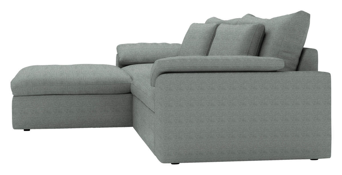 ECKSOFA  Chenille Grau  - Schwarz/Grau, Modern, Kunststoff/Textil (198/306cm) - Carryhome