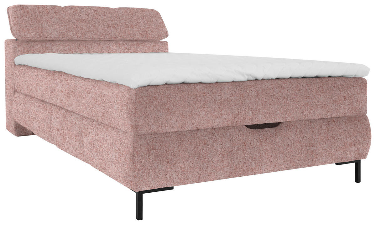 BOXBETT 120/200 cm  in Altrosa  - Schwarz/Altrosa, Konventionell, Holz/Holzwerkstoff (120/200cm) - Xora
