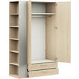 KLEIDERSCHRANK 2-türig Eichefarben, Edelstahlfarben  - Edelstahlfarben/Eichefarben, Design, Holzwerkstoff/Metall (126,3/213,6/59,3cm) - Cantus