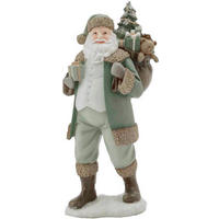 WEIHNACHTSMANN  - Braun/Weiß, LIFESTYLE, Kunststoff (17,5/37/13cm) - X-Mas