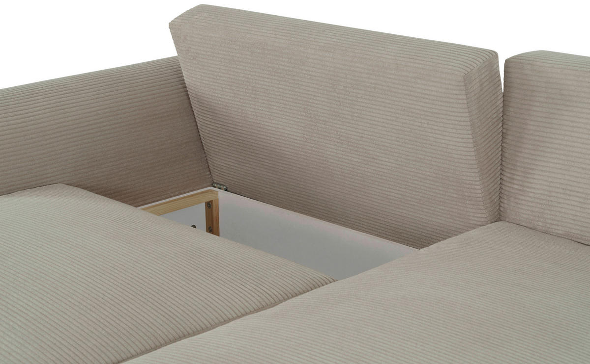 ECKSOFA in Cord Beige  - Beige, Design, Textil (250/151cm) - MID.YOU