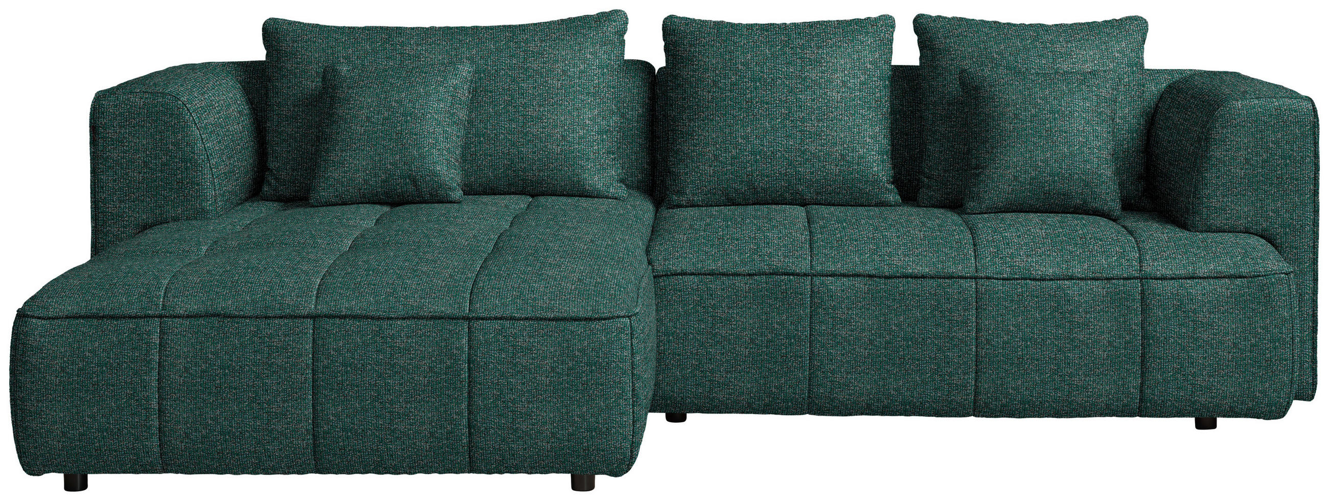 ECKSOFA Webstoff Grün  - Schwarz/Grün, Design, Kunststoff/Textil (188/288cm) - Welnova
