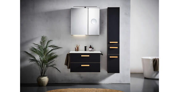WASCHTISCHKOMBI 78 cm - Eichefarben/Schwarz, MODERN, Holz/Holzwerkstoff (78cm) - Dieter Knoll
