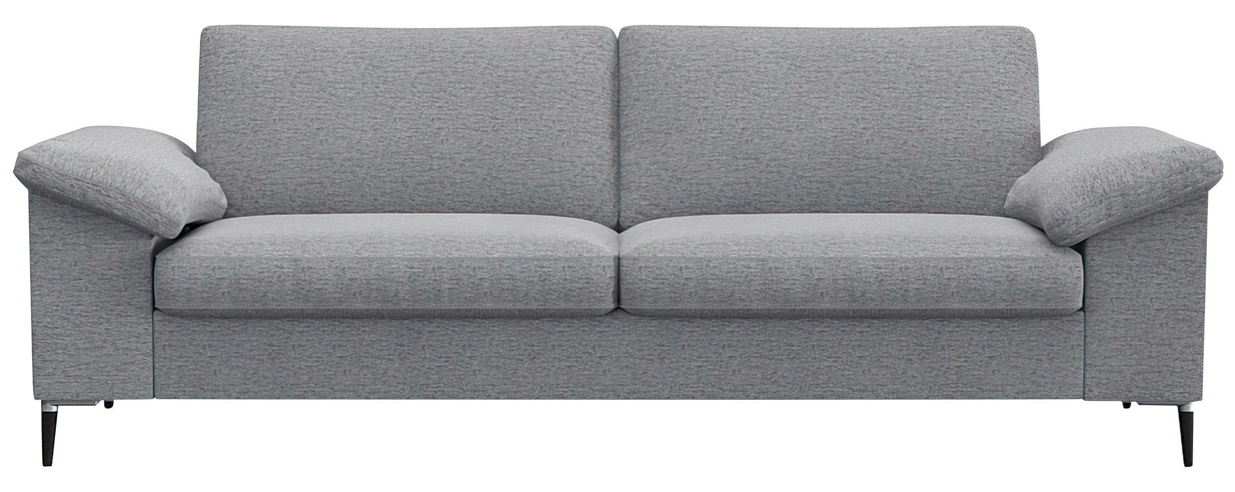 2,5-SITZER Flachgewebe Hellgrau  - Hellgrau/Alufarben, Design, Textil/Metall (208/84,5/92cm) - Livetastic